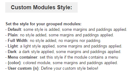 Custom modules style